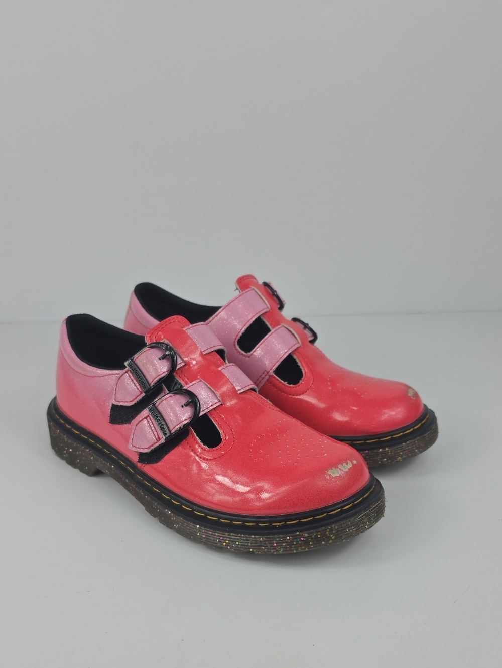 Dr. Martens 8065 Gradient Glitter Mary Jane Girl Shoes Size 3.